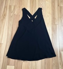 lulus Women Black dress with wide straps crossed at the back Size M
