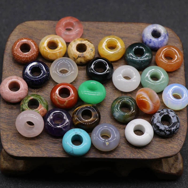 50Pcs 14x8mm Natural Dalmation Jasper Rondelle Large Hole Spacer Beads DIY HT614 - Image 3 of 4