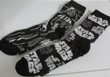 Star Wars Socks Mens Size 6-12 Novelty Crew 2 PR Darth Vador