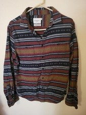 Goodfellow M Shirt Western Rust Blue L Sleeve...