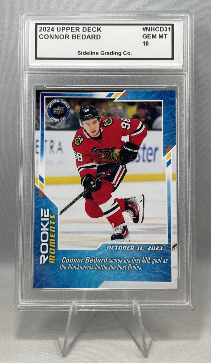 Connor Bedard Rookie Graded 10 Gem Mint 2024 Upper Deck First Goal