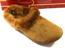 Charter Club Women's Faux Fur Booty Slippers Small S 5-6