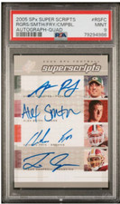 2005 Spx Super Scripts Aaron Rodgers/Smith/Fry/Campbell Rookie Auto #/25 PSA 9