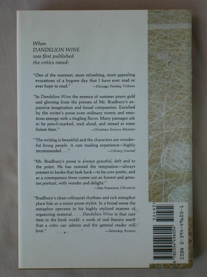 Signed DANDELION WINE Ray Bradbury 1995 HARDCOVER FANTASY BOOK - Image 3 of 4