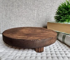 New Large Rustic Wooden Riser Display Stand for Home Decor Plants Holidays - 8”