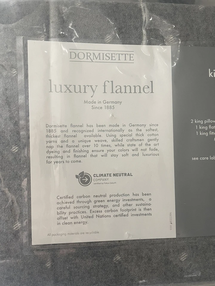 Jacq Dormisette Luxury de franela suave. Juego de sábanas Heather Dots. Hecho en Alemania. Foto 2 de 4