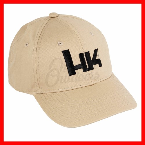 HK TAN HAT WITH BLACK LOGO HECKLER 