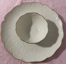 Lenox China Greenfield Collection Chip and Dip Serving Plate Dish w/Bowl