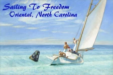 Sailing to Freedom Oriental North Carolina Sailboat Vintage Poster Repro FREE SH