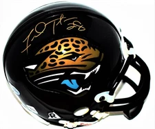 Fred Taylor Signed Jaguars Riddell Mini Helmet JAGS Photo Proof BECKETT BAS COA