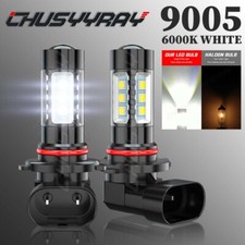 Pair 9006 White LED Fog Light Bulbs for Dodge RAM 1500 2500 3500 2013-2018