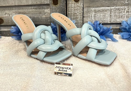 COACH Kellie Sandals New Sea Mist Blue Size 7.5M - Picture 2 of 12