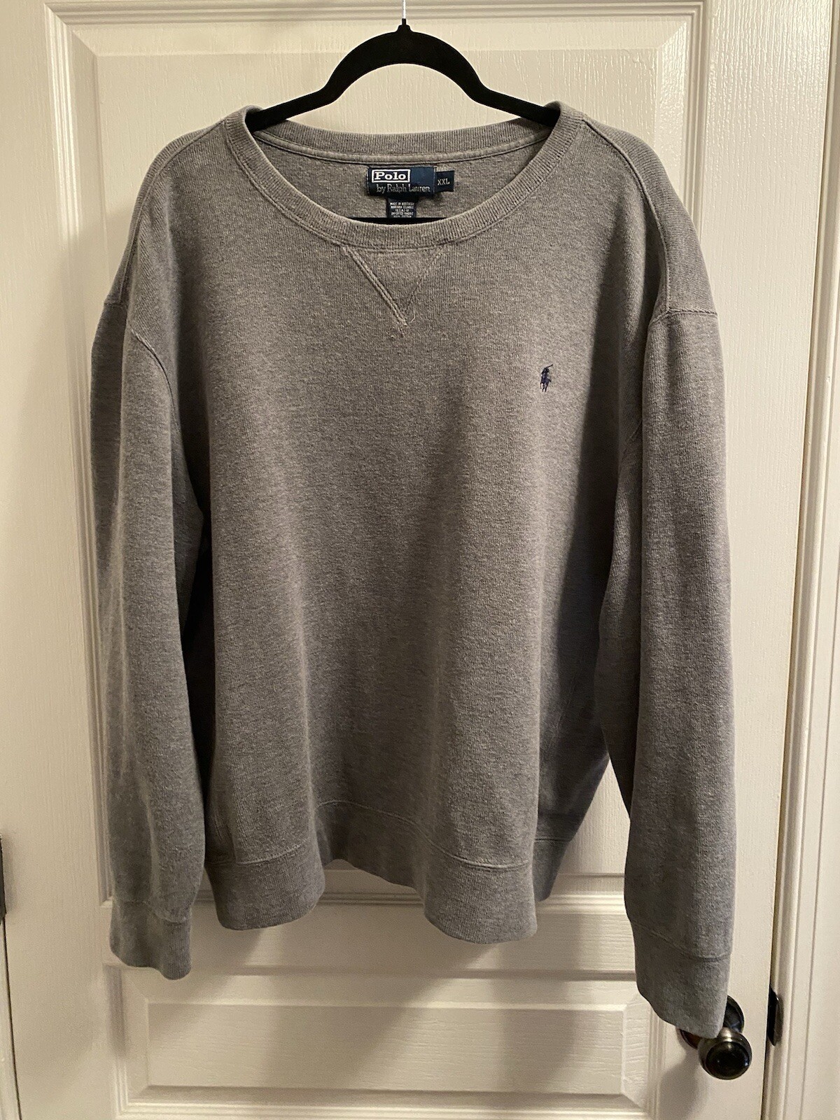 Polo Ralph Lauren vintage felpa uomo 2XL grigio cotone ricamato logo pony