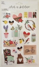 Flowers  Birds Puffy Stickers 3D 21 Pc. Scrapbooking Crafting Stickabilities