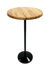 Pedestal High table with an Aged Pine top, industry standard, indoor & outdoor