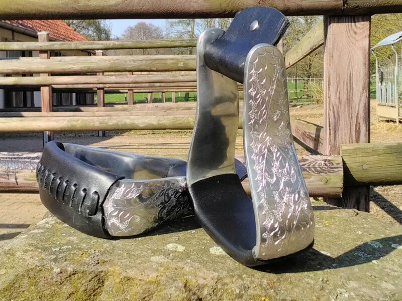 LEXNEL Western Steigbügel Aluminium - Mit Kristall Und Gummi-Lauffläche