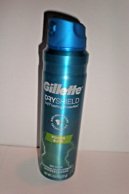 Gillette Dry Shield 24/7 Lasting Protection Power Rush Antiperspirant Dry Spray