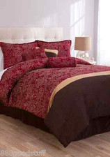 BEAUTIFUL 7 PC LUXURY LifeStyle COMFORTER SET KING Color BLUE or RED free ship
