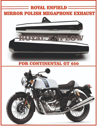 Échappement mégaphone vernis miroir Royal Enfield TE 103 pour Continental GT 650 - Photo 1 sur 4