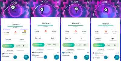 Unown E,F,G,J,P,R,S,U,V,W,X,!,? | Tr-de registered | Tr-de Go  