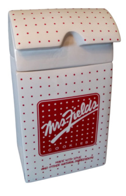 VTG 1980s Mrs. Fields Cookie Bag Jar 10 1/2'' Tall Cookie Jar Vintage