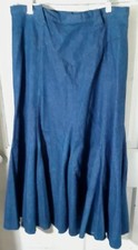 Vtg. 1980s Circle T By Marilyn Lenox Western, Country, Denim Midi Skirt sz.15/16