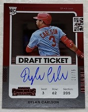 2021 Panini Contenders Dylan Carlson Red Draft Ticket Auto /75 Cardinals #147