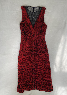 Vintage Roberto Cavalli S/S 2000 Y2K Red leopard print and lace dress Size  38 XS | eBay