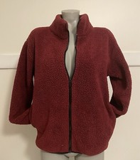 Victoria's Secret Size Small Maroon Red Fleece Unlined Full Zip Jacket