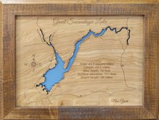 Great Sacandaga Lake, NY - Laser Cut Wood Map | Wall Art | Made to Order