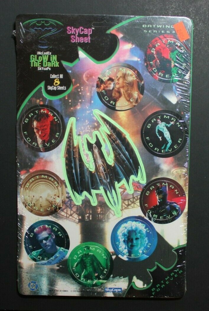 Lot 6 Planches Milkcaps Pogs Skycaps Batman Forever DC comics