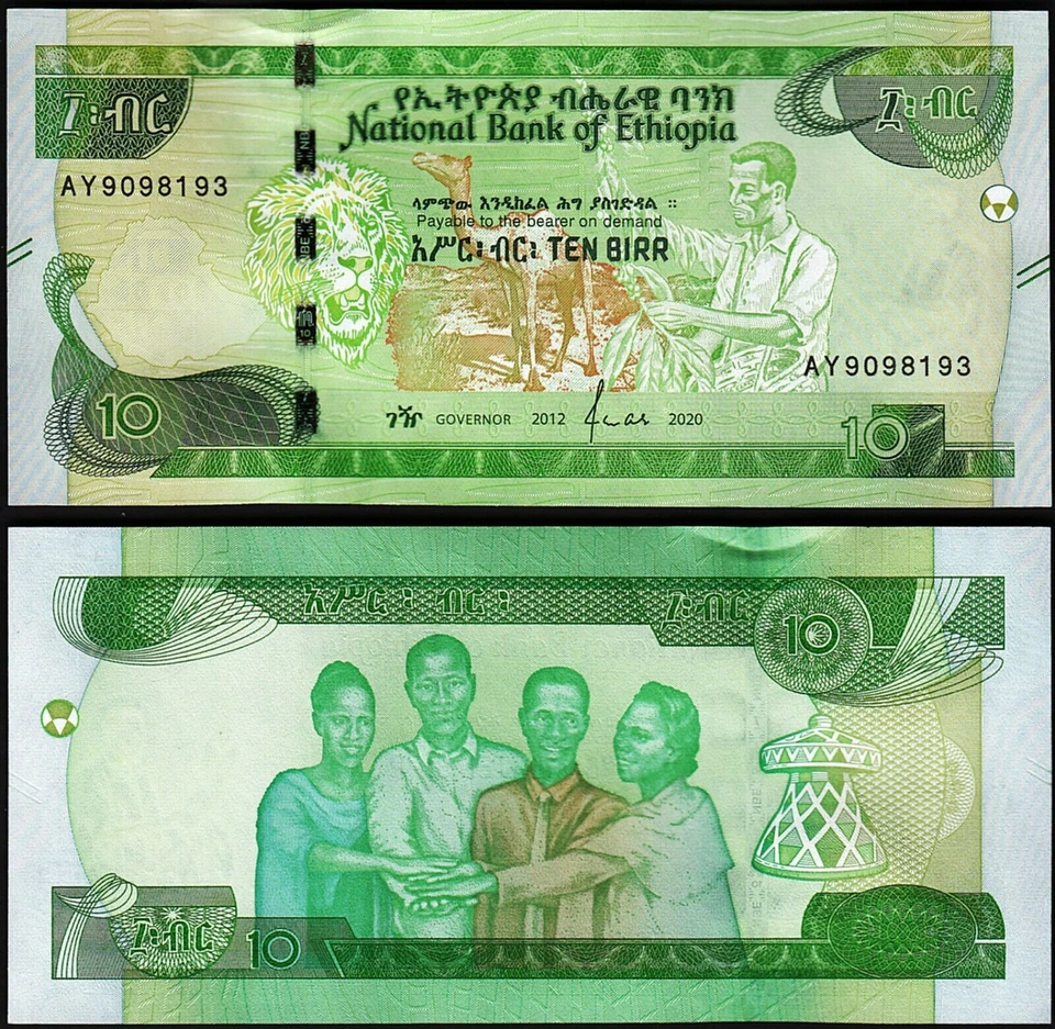 Ethiopia, 5 PCS SET, 5 10 50 100 200 Birr 2015 - 2023, UNC, P-47 53 54 55 56 - Image 4 of 4