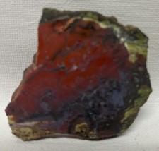 Purple Brenda Plume Agate Red Top Jasper 34gm Lapidary Slab!