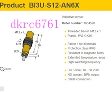 Original TURCK Inductive proximity switch BI3U-S12-AN6X sensor
