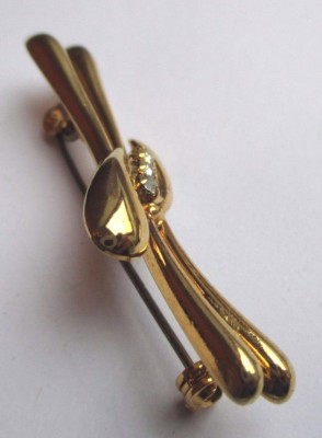 Broche Vintage Ajourée Plaquée Or – Élégante, Fine Et Discrète – Réf. 2290