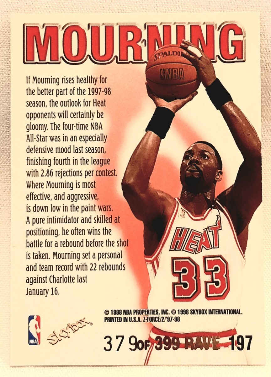? Rare Mint 1997 Z Force Rave #197 Alonzo Mourning x/399 Heat 