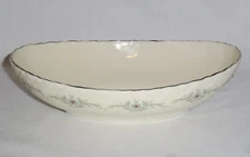 Lenox Musette Oval Vegetable Bowl 9 1/2" By 6 3/8" Silver Trim