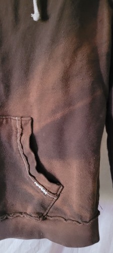 Junior's Old Navy Zip Up Hoodie Peace Sign Brown Faded Cute Warm School - Picture 2 of 7