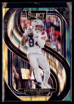 2024 Select Football Yellow Green Shock Prizm Kendrick Bourne Patriots #176