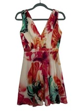 Alice + Olivia Sleeveless Mini Dress Silk Size 0 Whimsical Chic Chic Floral