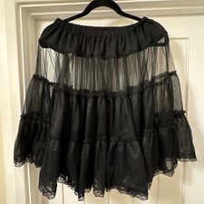 Hearts  Roses Waist Slip, Black Ultra Sheer Slippery Nylon  Lace, Size M/L