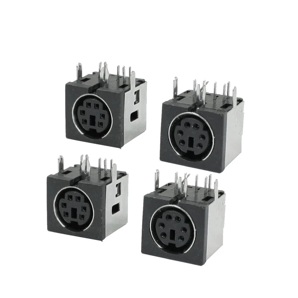 4 pcs 6 broches femelle pour montage sur Svidéo Mini Din femelles - Photo 1/1