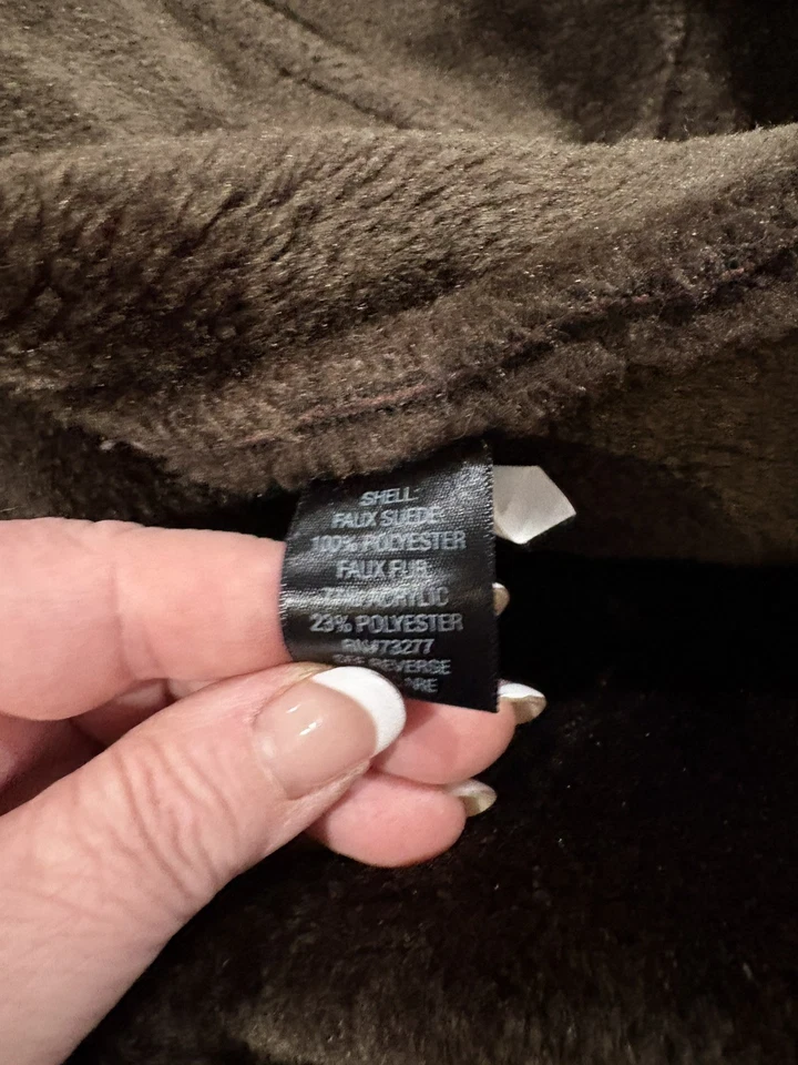 Chaqueta cálida forrada de piel sintética de invierno Croft & Barrow para mujer con capucha de piel sintética talla XL Foto 3 de 4