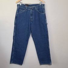 NWT Dickies Men 33x32 Carpenter Jeans Blue Denim Workwear Utility Streetwear Y2K