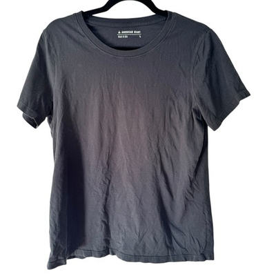 #ad #ad American Giant Black Crewneck Short Sleeve Lightweight Cotton Tee Womens Large $28.00