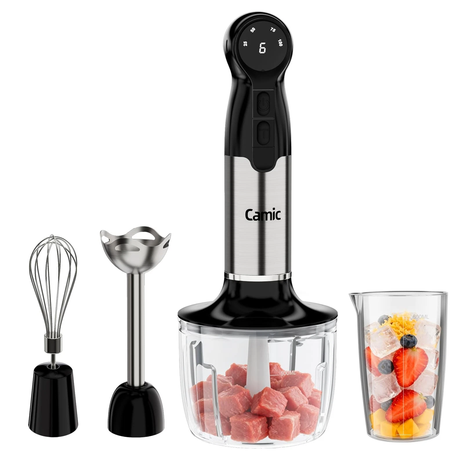 Cordless Immersion Blender Hand Blenders Set,Variable Speed 4 in 1 Stick Emul...