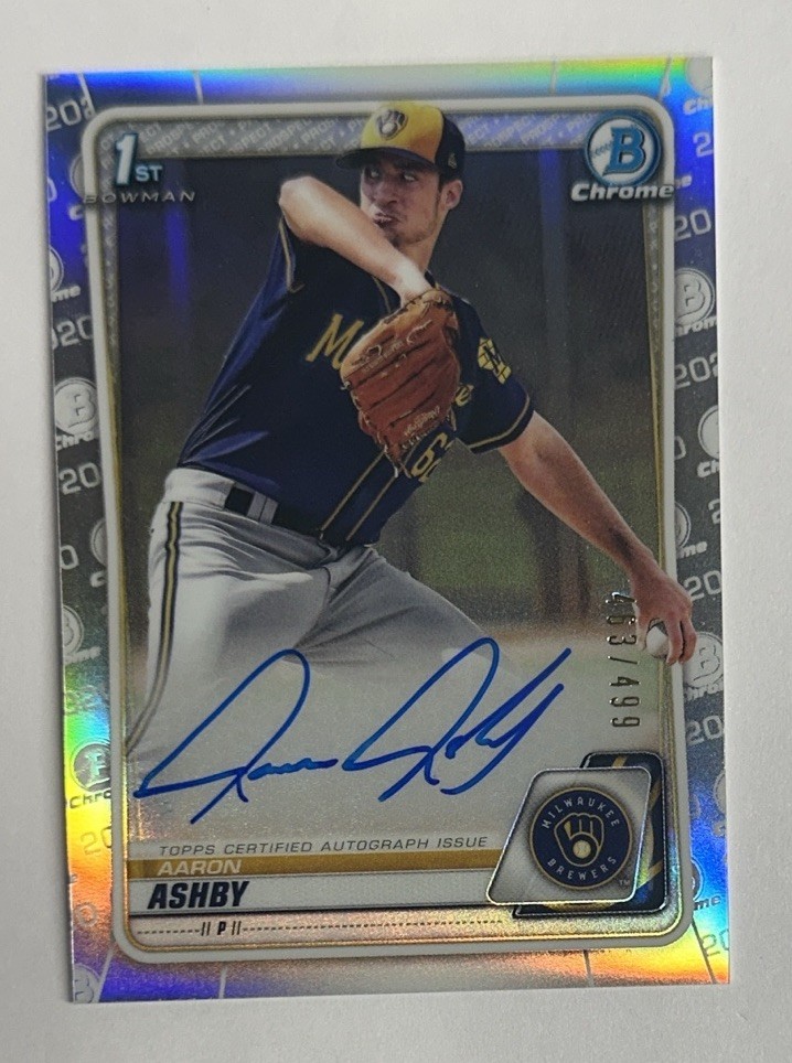 2020 Bowman Chrome Refractor Aaron Ashby Auto 463/499