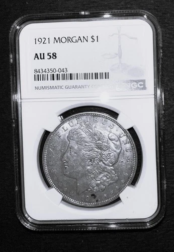 1921   MORGAN  SILVER  DOLLAR Certified AU58