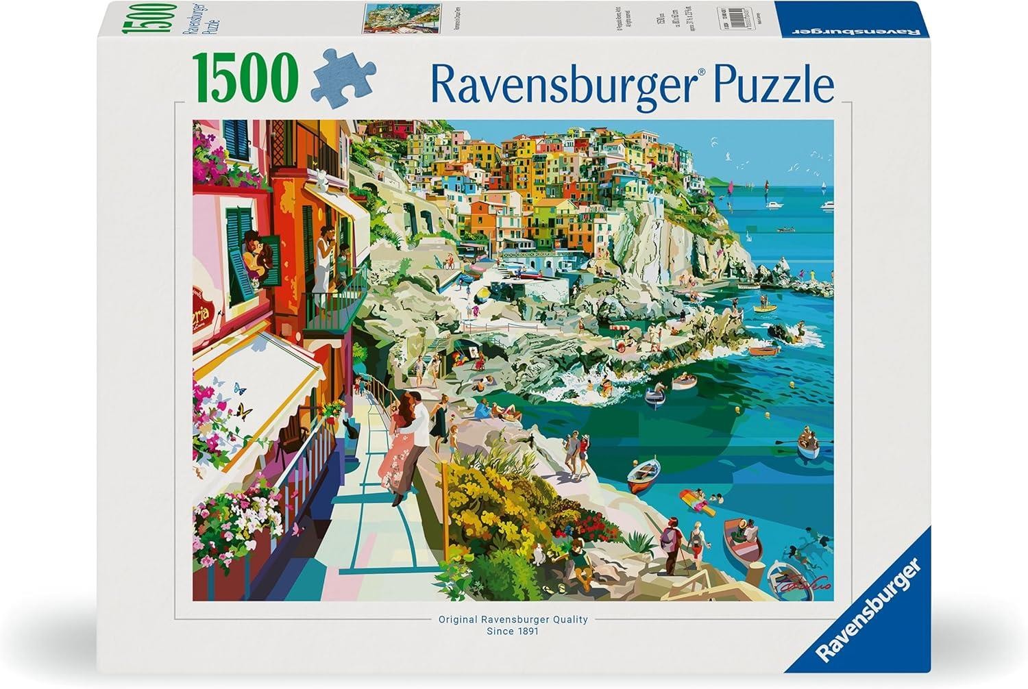 Cinque Terre Puzzle 1500 Piece Italian Cliffside Manarola Jigsaw Puzzle