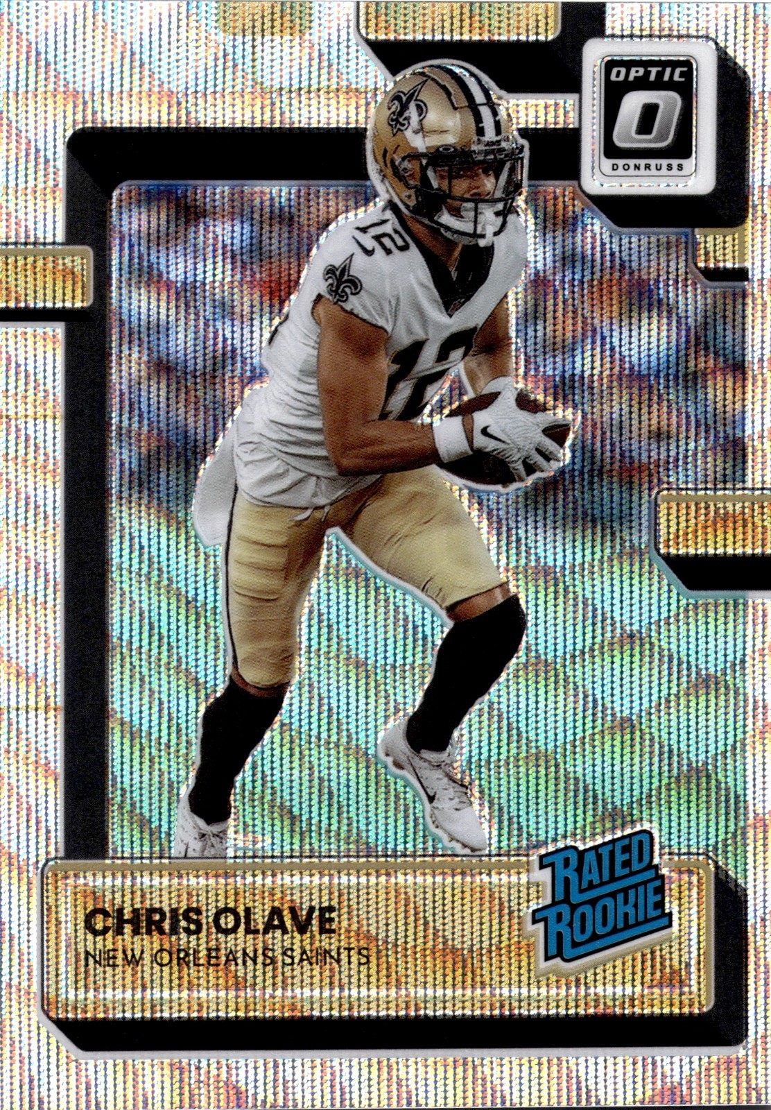 2022 Panini Donruss Optic Premium Wave Holo Prizm RC SSP /300 #209 Chris Olave